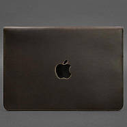 Шкіряний чохол-конверт на магнітах для Macbook 13 (темно-коричневий), фото 4