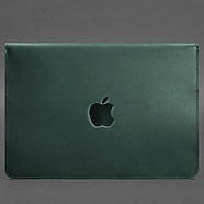 Шкіряний чохол-конверт на магнітах для Macbook 16 (зелений), фото 3