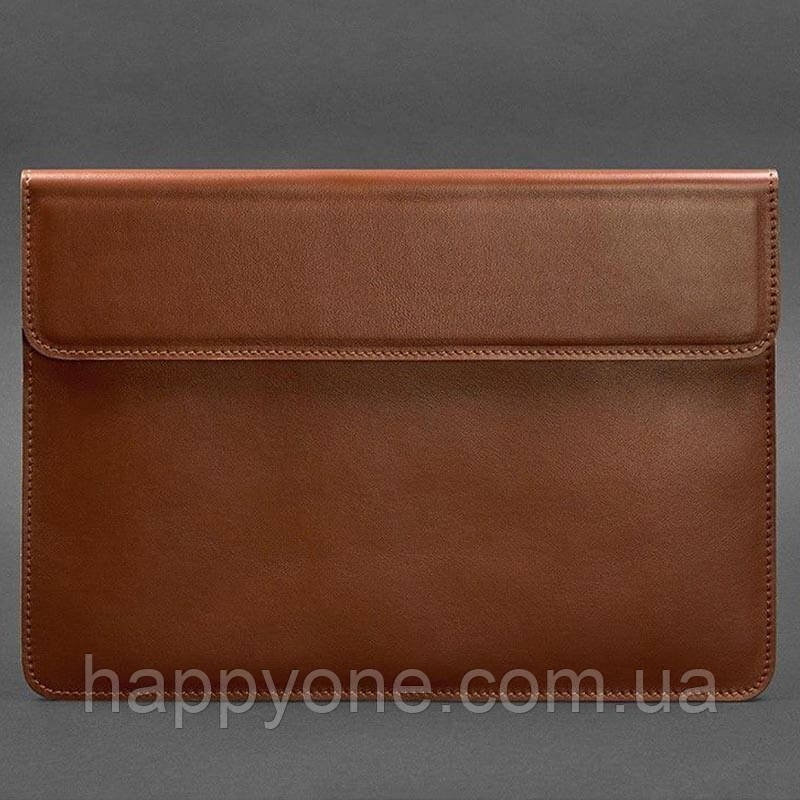 Шкіряний чохол-конверт на магнітах для Macbook 13 (світло-коричневий) шкіра Krast