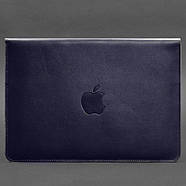 Шкіряний чохол-конверт на магнітах для Macbook 13 (темно-синій) шкіра Krast, фото 2
