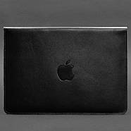 Шкіряний чохол-конверт на магнітах для Macbook 14 (чорний) шкіра Krast, фото 4