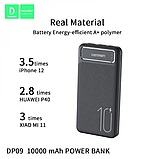 Повербанк Denmen DP09 Power Bank 10000 мАч універсальний 2USB Чорний, фото 3