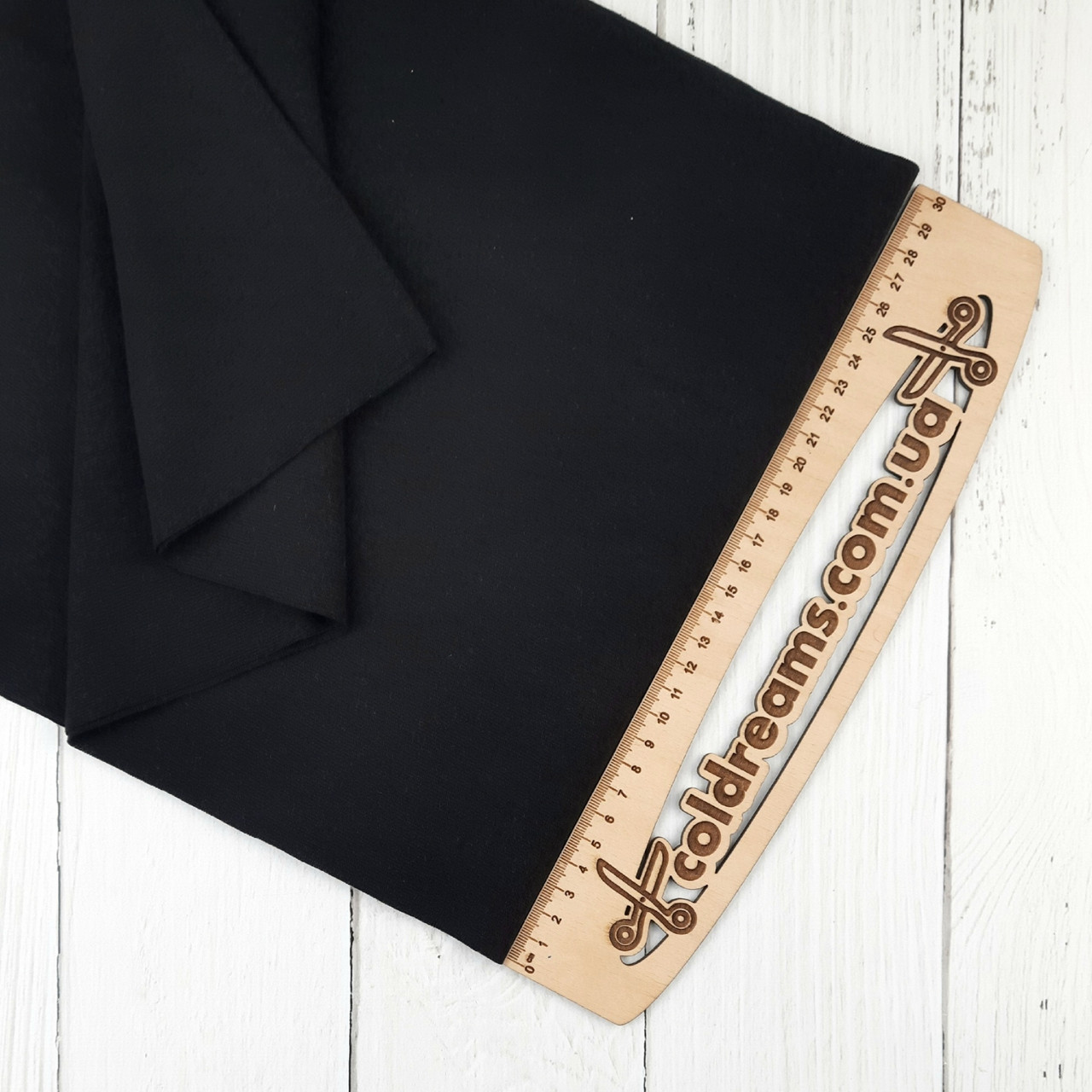 Трикотаж рибана Чорна, ширина 160 см.