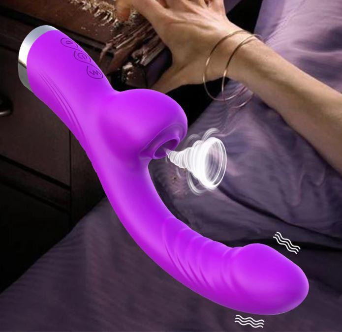 Вакуумний подвійний вібратор Double Sucker арт04, фото 1