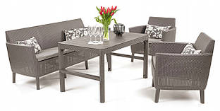 Набір садових меблів Кетер пластиковий Salemo капучіно / Набір садових меблів SALEMO 3 набору LYON 2в1