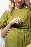 Довга ярусна сукня для вагітних і годуючих мам Paris S Юла Мама Зелений DR-22.131, фото 7