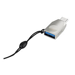 DR Адаптер перехідник Hoco UA9 Type-C to USB 3.0 (F) сріблястий
