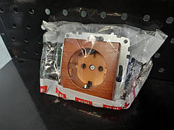 Розетка з заземленням, Нова вишня, серія ZENA, EL-BI