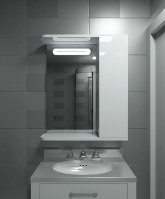 Зеркальный шкаф (600*700) ШК5 для ванной комнаты с подсветкой, дверь справа
