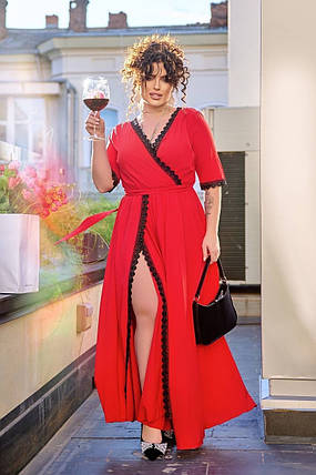 Сукня довга з поясом БАТАЛ, фото 1