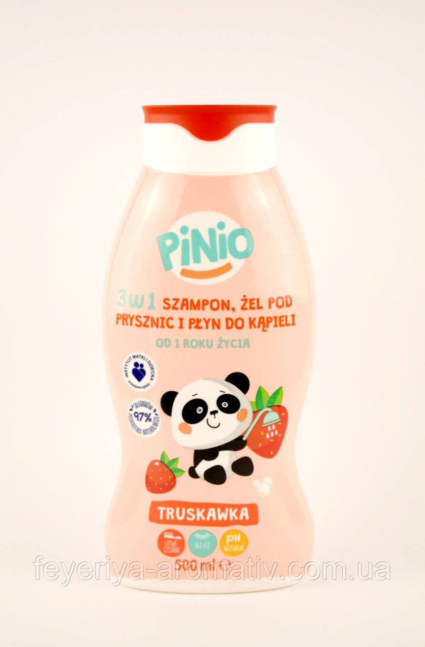 Дитячий шампунь - гель з ароматом полуниці Pinio 500мл (Польща)