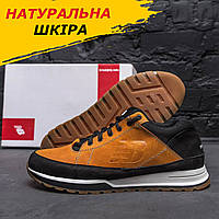 Осенние мужские кожаные кроссовки New Balance рыжие спортивные из натуральной кожи на осень *NB 07р*