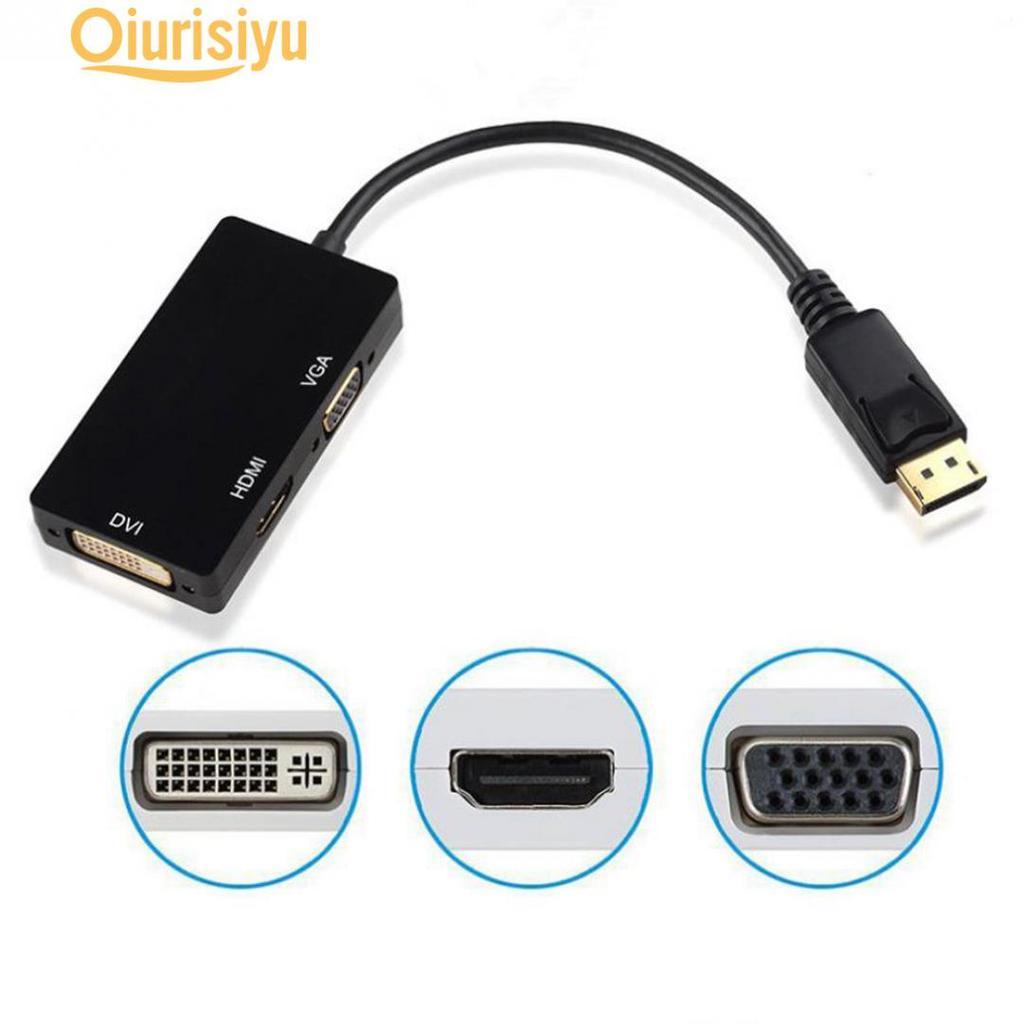 Display Port to HDMI/DVI/VGA Black adapter обеспечивает комфортное использование разных типов портов - фото 1 - id-p1806592501