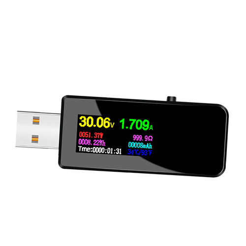 USB тестер 13в1 струму напруги ємності мАг Вт Втг D+ D- Atorch U96P