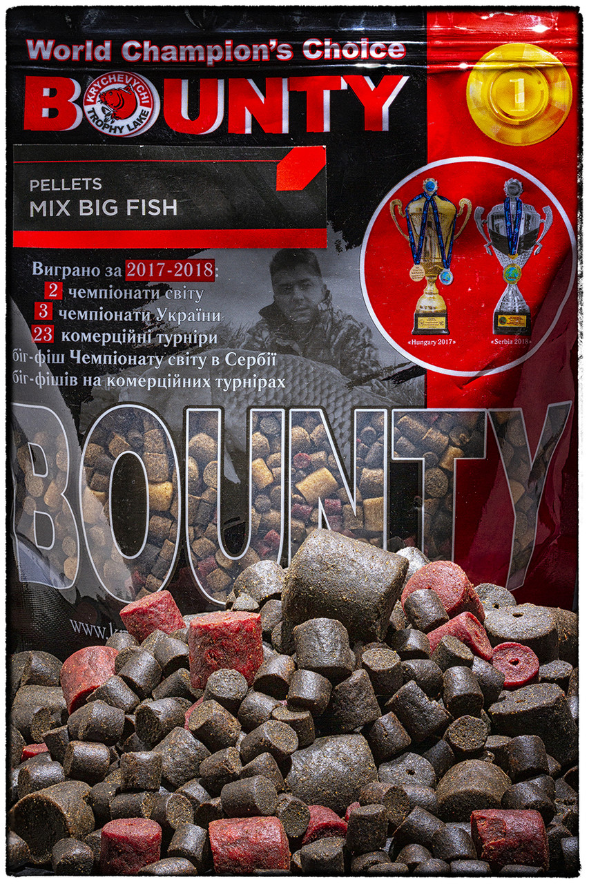 Мікс пелетсів BOUNTY MIX BIG FISH тепла вода 20+ °C 0,8 кг