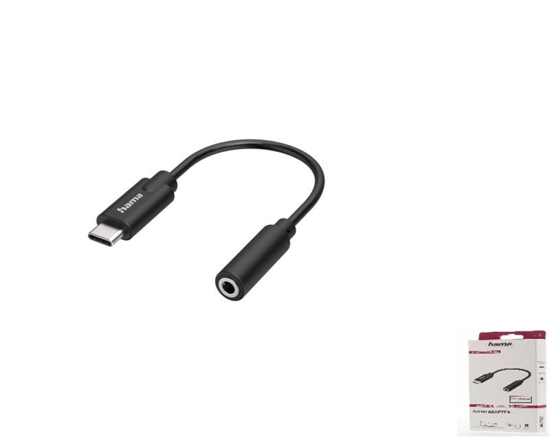 Адаптер Hama USB-C/Stereo Jack 3.5 мм Black