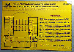 Тактильна мнемосхема приміщення розмір 800х600мм