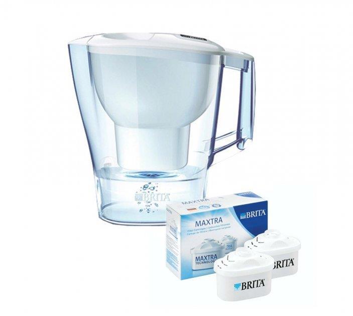 Фільтр-глечик Brita Aluna Memo + 2 картриджі, 2.4 л (1.4 л очищеної води), білий
