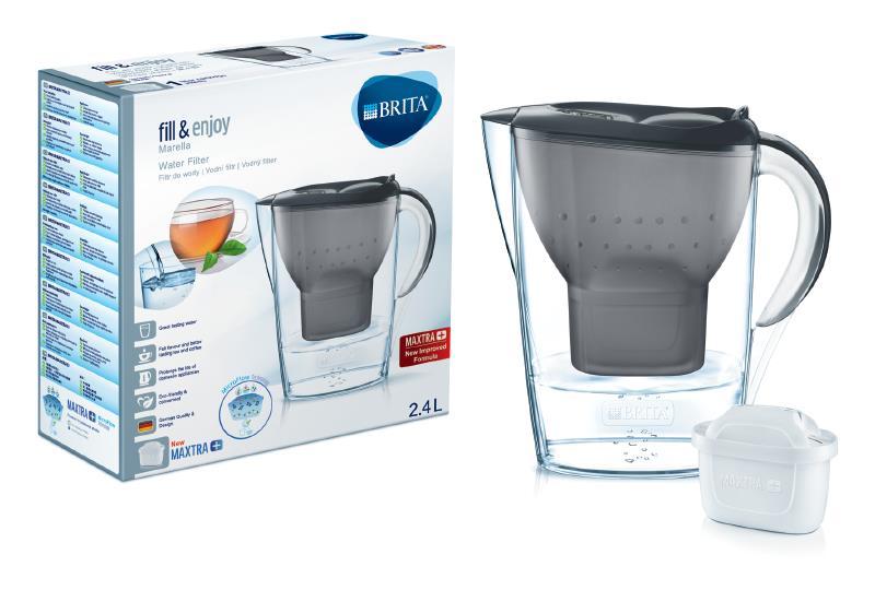 Фільтр-глечик Brita Marella Memo MX 2.4 л (1.4 л очищеної води), графіт