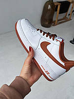 Класне жіноче взуття Найк Аір Форс. Жіночі кросси Nike Air Force 1 Low Pecan., фото 11