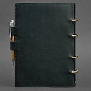 Шкіряний блокнот cофт-бук 9.0 в м'якій обкладинці (зелений) шкіра Crazy Horse, фото 2