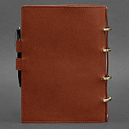 Шкіряний блокнот cофт-бук 9.0 в м'якій обкладинці (світло-коричневий), фото 4