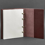 Шкіряний блокнот софт-бук на кільцях 9.0 у твердій обкладинці (бордовий), фото 3