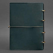 Шкіряний блокнот cофт-бук 9.0 у м'якій обкладинці (зелений), фото 6