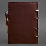 Шкіряний блокнот cофт-бук 9.0 в м'якій обкладинці (бордовий) шкіра Crazy Horse, фото 2