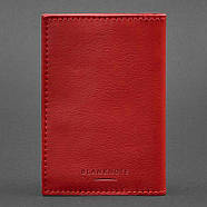 Шкіряна обкладинка для військового квитка офіцера запасу 8.0 (червона), фото 3