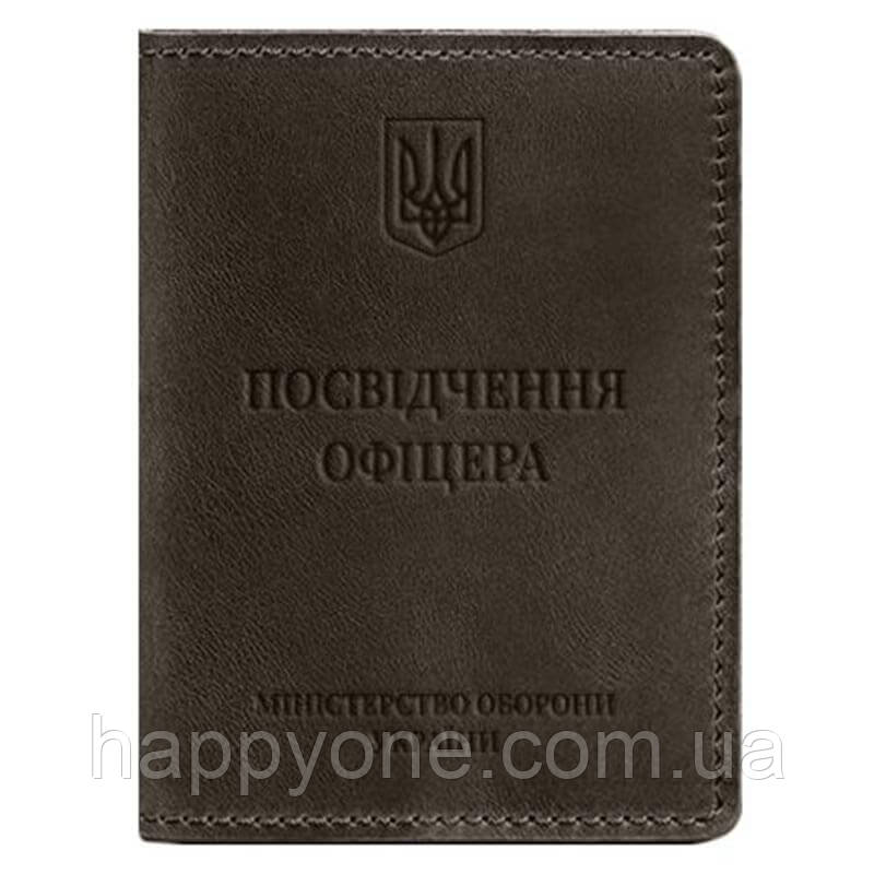 Шкіряна обкладинка для посвідчення офіцера 9.0 (темно-коричнева) шкіра Crazy Horse