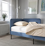 BLÅKULLEN Каркас узголів'я ліжка з м'якою оббивкою, Кніса середньо синій,90х200 см 105.057.16, фото 3