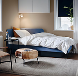 BLÅKULLEN Каркас узголів'я ліжка з м'якою оббивкою, Кніса середньо синій,90х200 см 105.057.16, фото 5