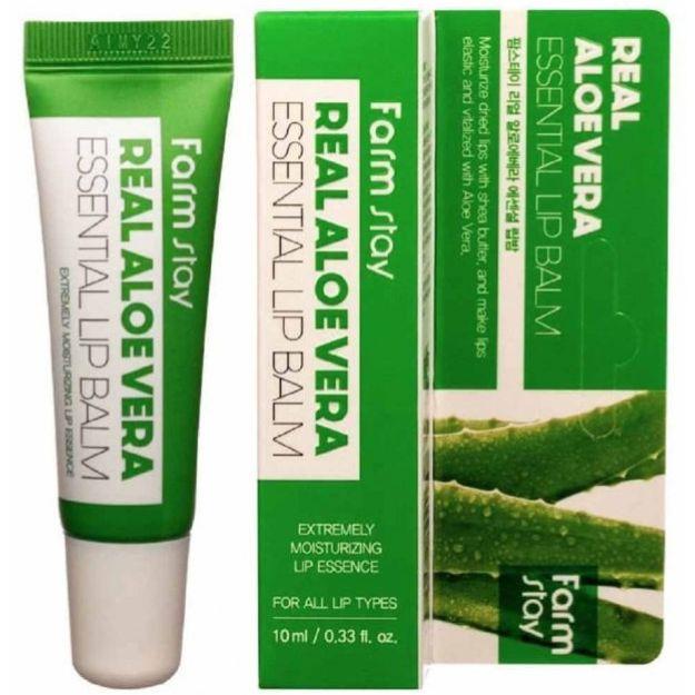 Бальзам увлажняющий с соком алоэ для губ FarmStay Real Aloe Vera Essential Lip Balm 10ml - фото 1 - id-p1622394865