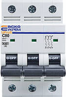 Автоматический выключатель 3P 80А 6кА "C" [A0010210121] UProfi АСКО