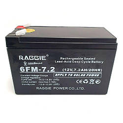 Акумуляторна батарея до ДБЖ 12В 7,2Ач RAGGIE / Акумулятор свинцево-кислотний