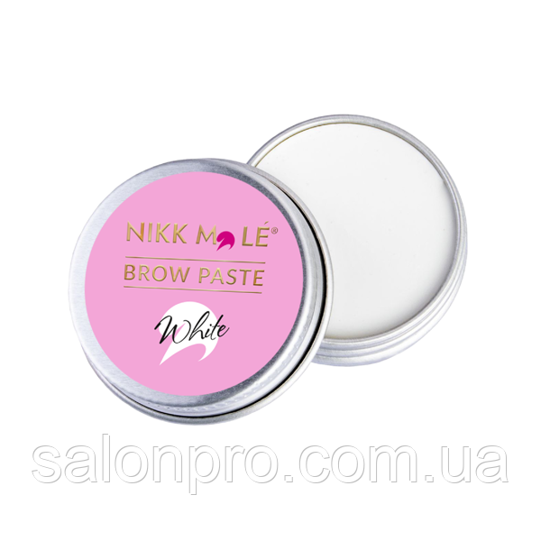 Nikk Mole Brow Paste White - паста для моделювання форми брів, біла, 15 г