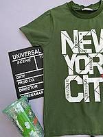 Футболка с надписью "New York City" Зеленая 1-10992 190, Wanex, Зелёный, Для мальчиков, Лето, 146 см