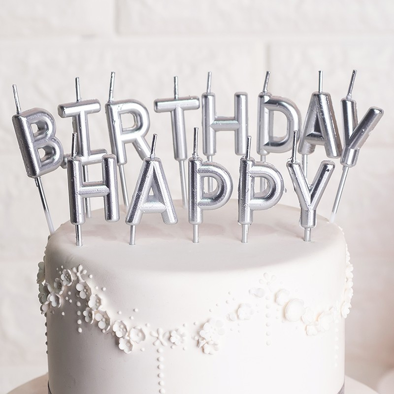 Свічки літери "Happy Birthday" Срібло. Вир-во: Китай., фото 1