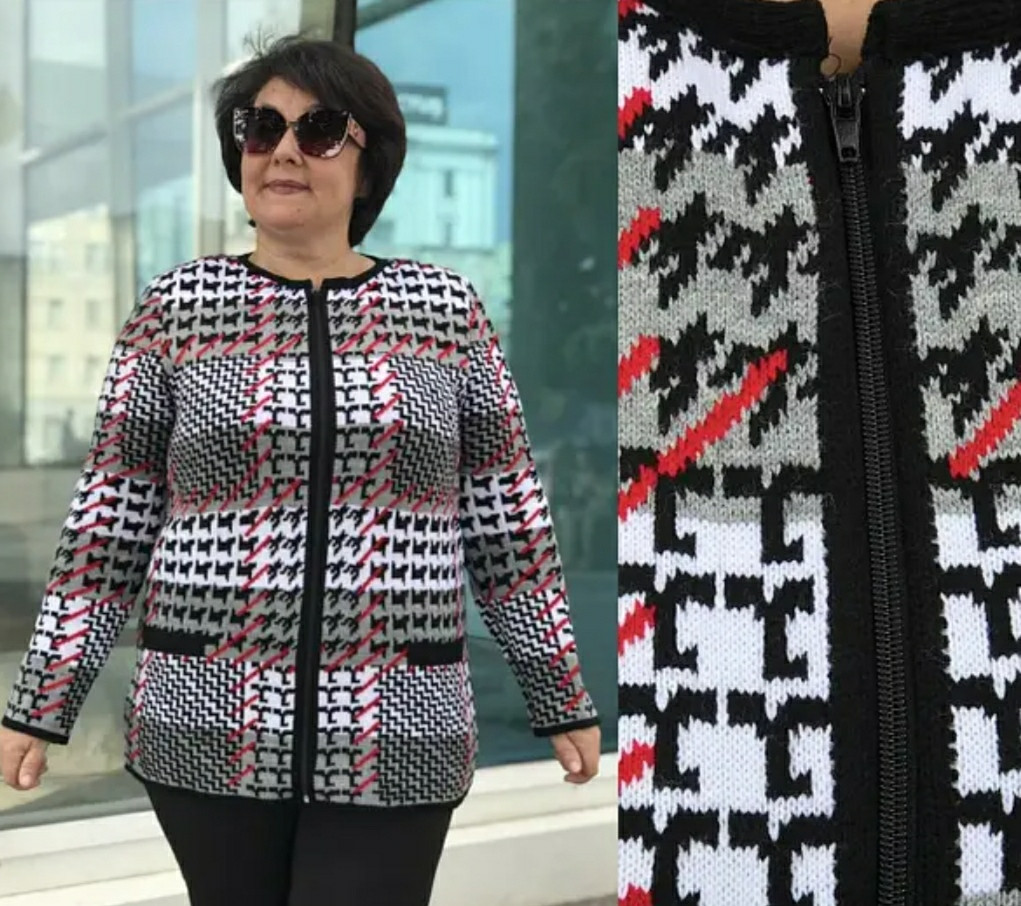 Тепла жіноча кофта-кардиган на блискавці велика новинка