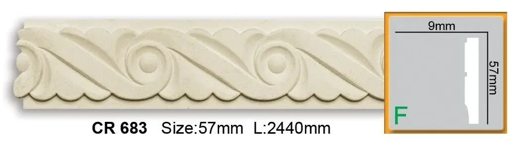 Молдинг стіновий Gaudi CR683 (5,7х0,9)см, довжина 2м, фото 1