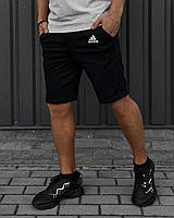 Мужские спортивные шорты Adidas черные трикотажные Адидас повседневные на лето