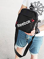 Мужская черная сумка Reebok, сумка Reebok спортивная, молодежный мессенджер Reebok черный 19 * 24 см