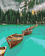 Картина Рисование по номерам Лодки в цепочке Пейзаж 40х50см Brushme BS51426