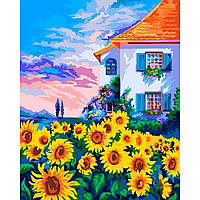 Картина Рисование по номерам Домик среди подсолнухов 40х50 Rainbow Art GX39008