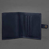 Шкіряна обкладинка-портмоне для посвідчення офіцера 11.0 (темно-синя) шкіра Crazy Horse, фото 2