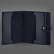 Шкіряна обкладинка-портмоне для посвідчення офіцера 11.0 (темно-синя) шкіра Crazy Horse, фото 4