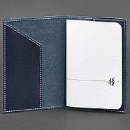 Шкіряна обкладинка для паспорта "Україна" (темно-синя), фото 3