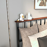 Ліжко двоспальне "Бріанна" з натурального дерева та металу, фото 5