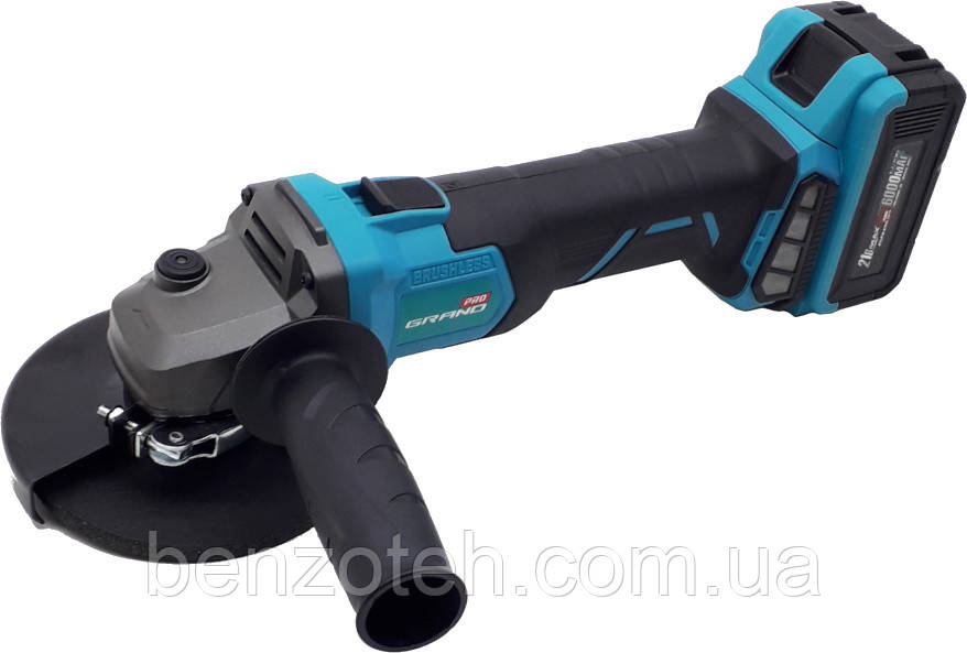 Кутова шліфувальна машина акумуляторна GRAND МШУ-21BL PRO (безщетонна)